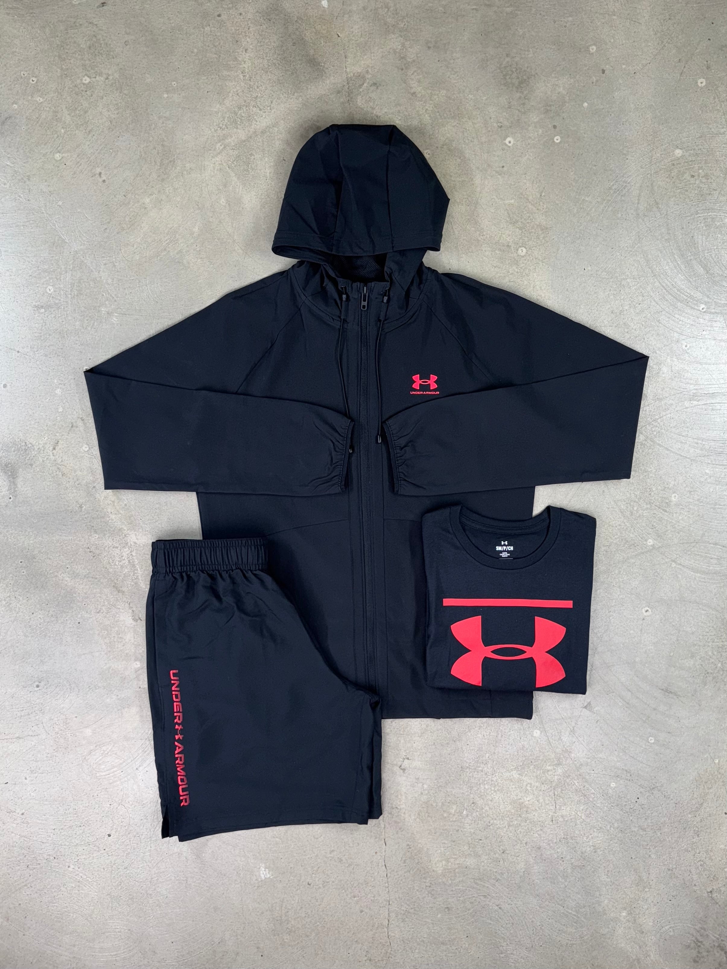Under Armour - Stretch Woven Three Piece - Black/Red