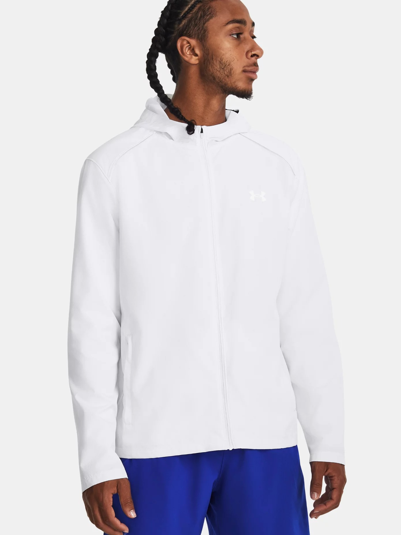UNDER ARMOUR ジャケット XXL ホワイト Under Armour White & Black Sportstyle Windbreaker Zip Front