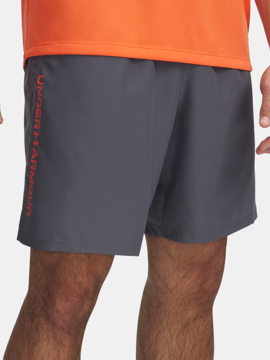 Under Armour - Wordmark Shorts - Grey/Orange