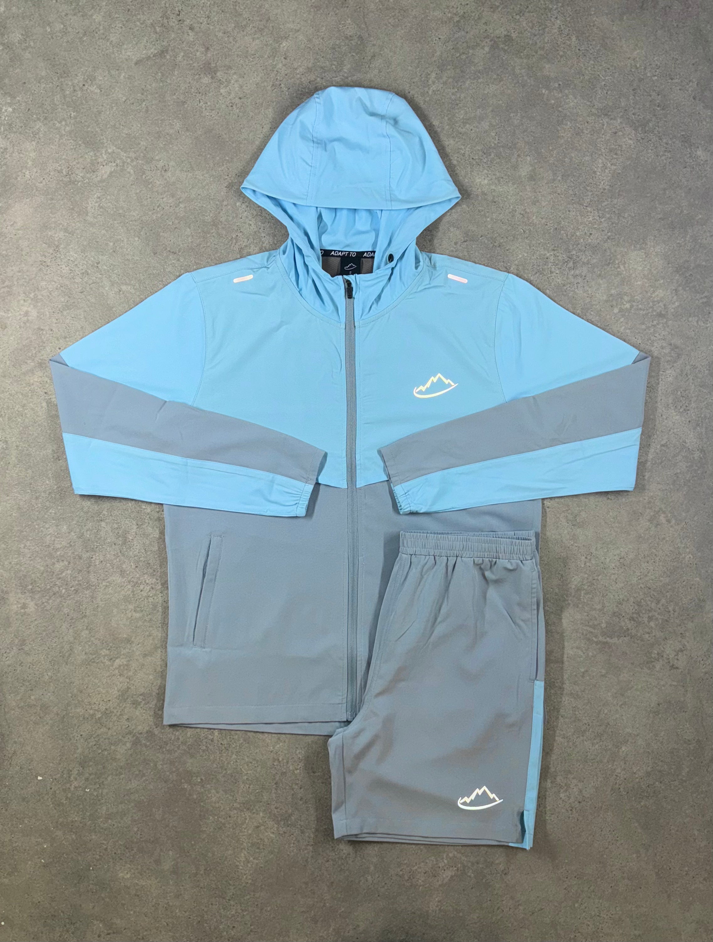 Adapt To - Running Jacket/Shorts - Sky Blue/Grey