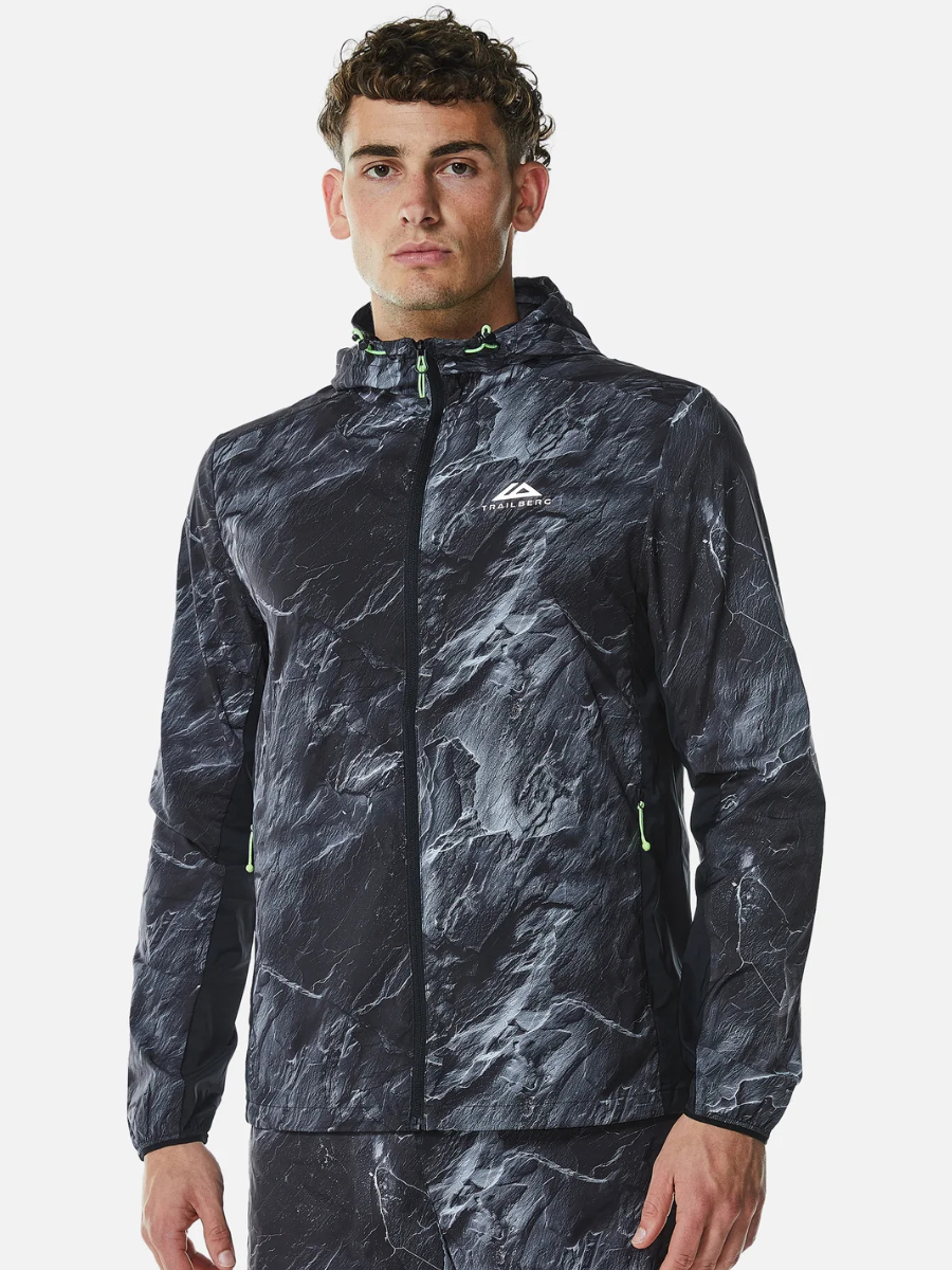 Trailberg - Vertex Obsidian Windbreaker - Black/Neon Lime